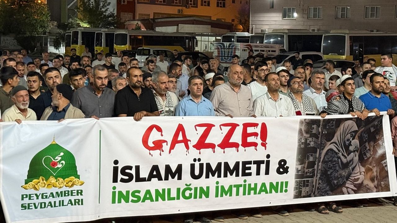 Mardin'de Gazze'ye Destek İçin Protesto Yürüyüşü