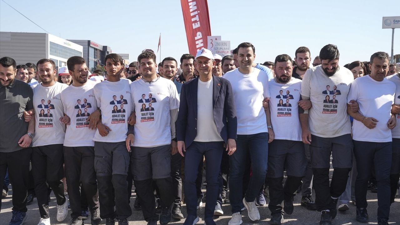Özgür Özel: Başkanlarımızın arkasındayız — Adana'dan Silivri'ye Özgürlük Yürüyüşü