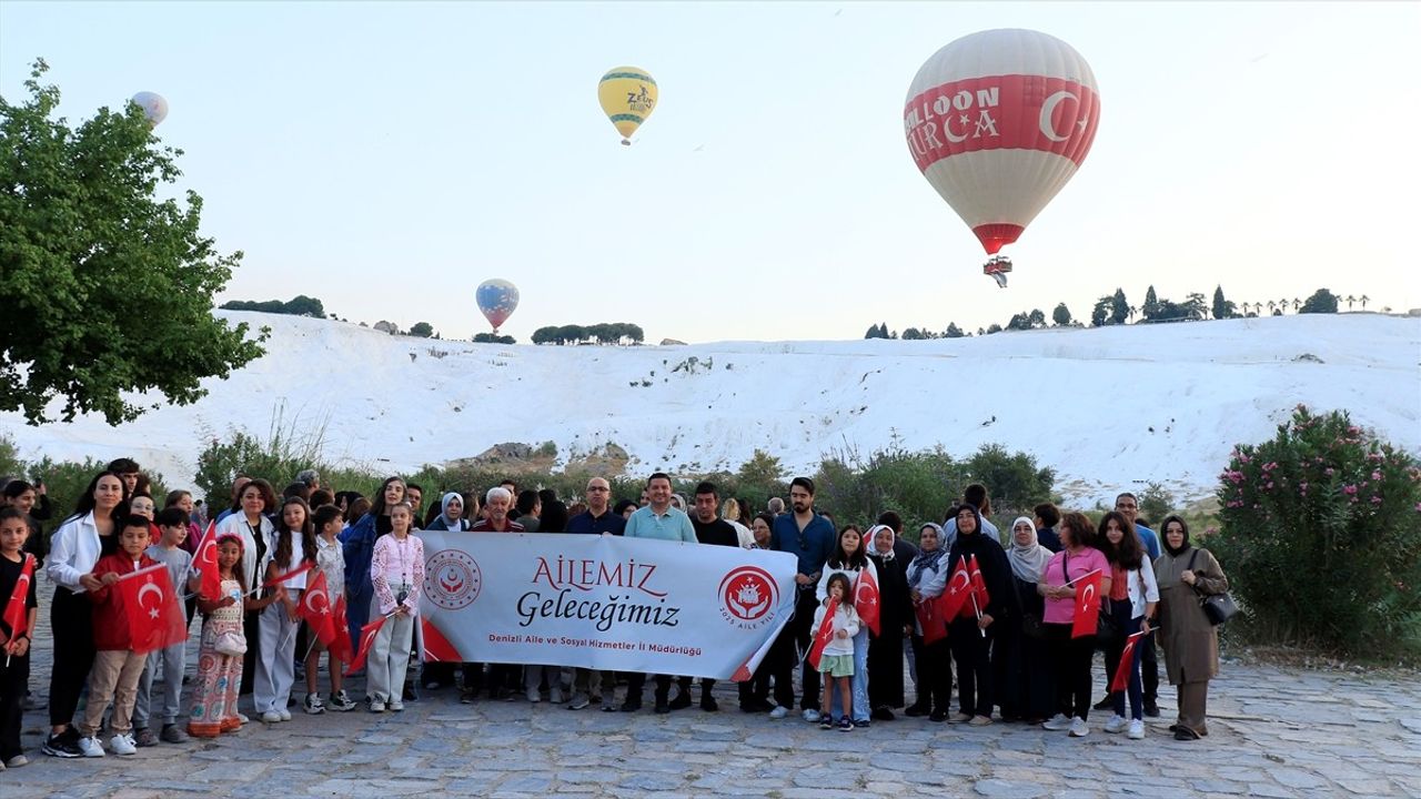 Pamukkale'de Şehit Ailelerine Özel Balon Turu — Türk Bayrakları Gökyüzünde
