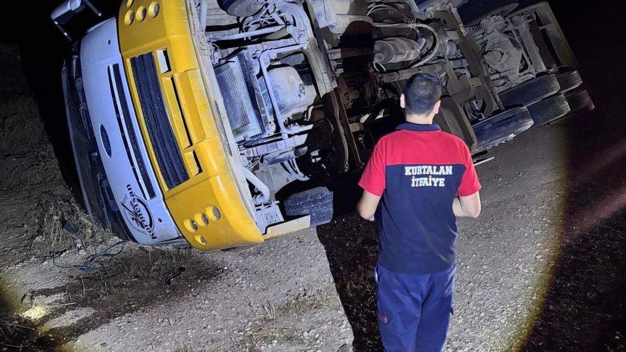 Siirt-Kurtalan'da Devrilen Vincin Sürücüsü Yaralandı