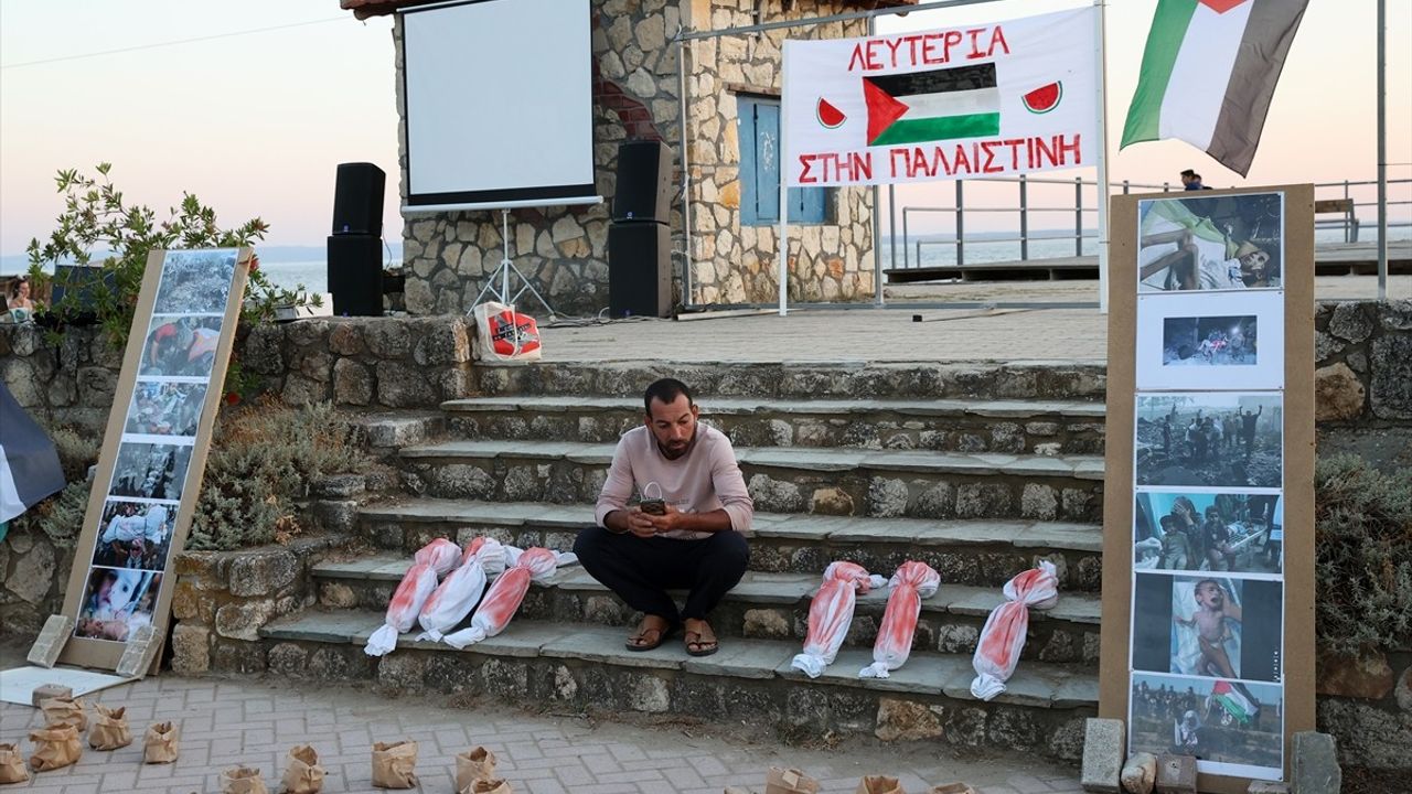 Yunanistan'da Filistin Destek Gösterileri