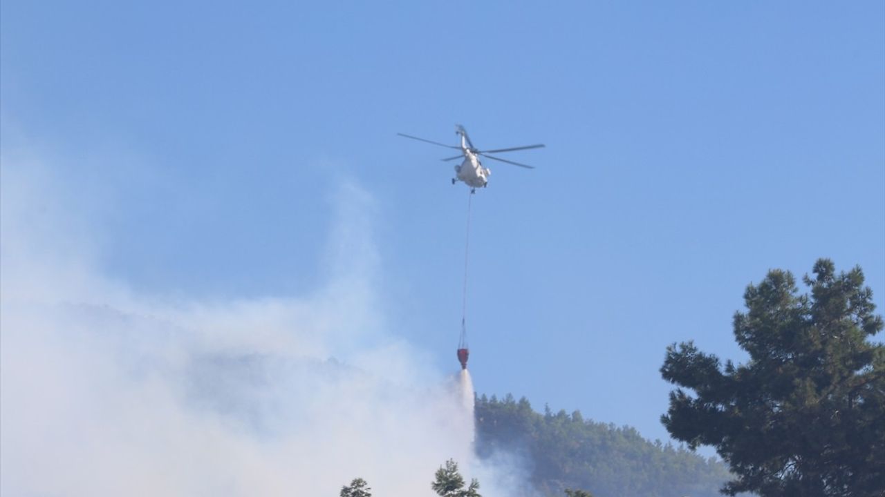 Alanya'da orman yangını: Havadan 2 uçak, 8 helikopterle müdahale
