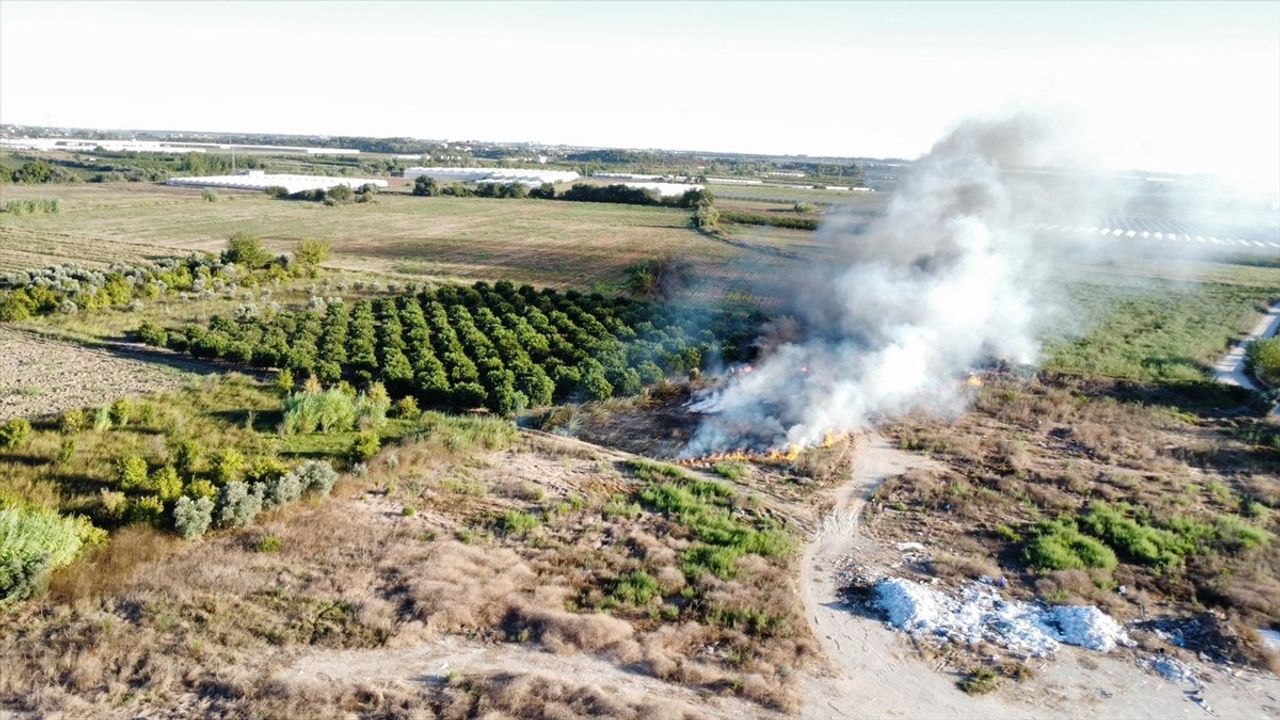Antalya Aksu'da otluk ve sazlık yangınları söndürüldü