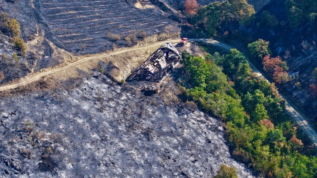 Düzce'de Yığılca Yangını: Zarar Gören Alanlar Dronla Görüntülendi