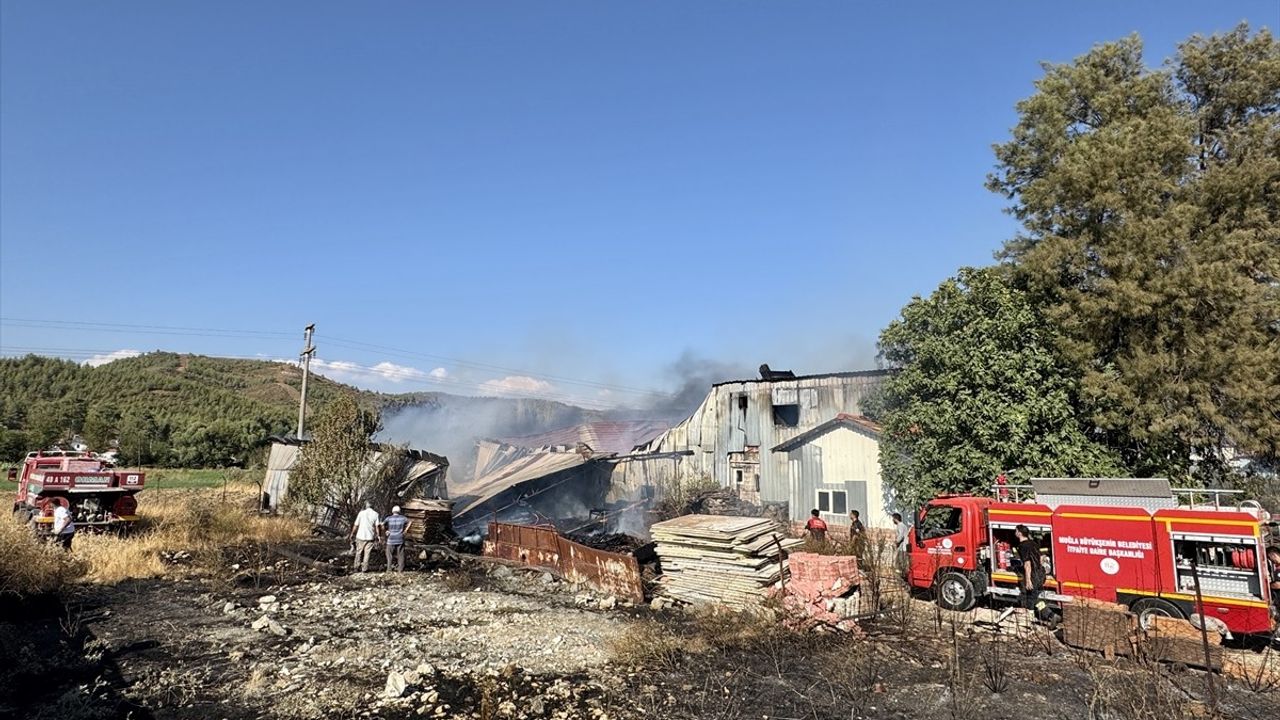 Muğla Seydikemer'de Kereste Deposu Yangında Kullanılamaz Hale Geldi