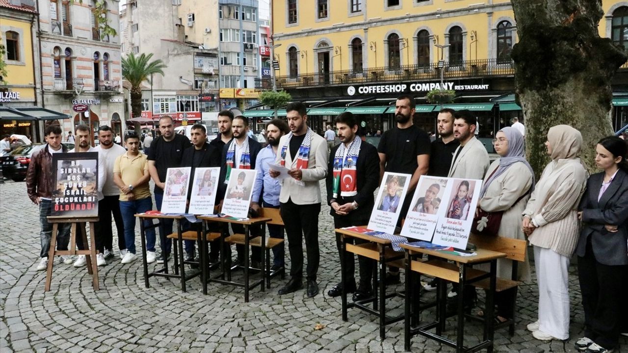 Trabzon ve Çevre İllerde 'Boş Sıralar' Etkinliğiyle Gazze'deki Çocuklar Anıldı