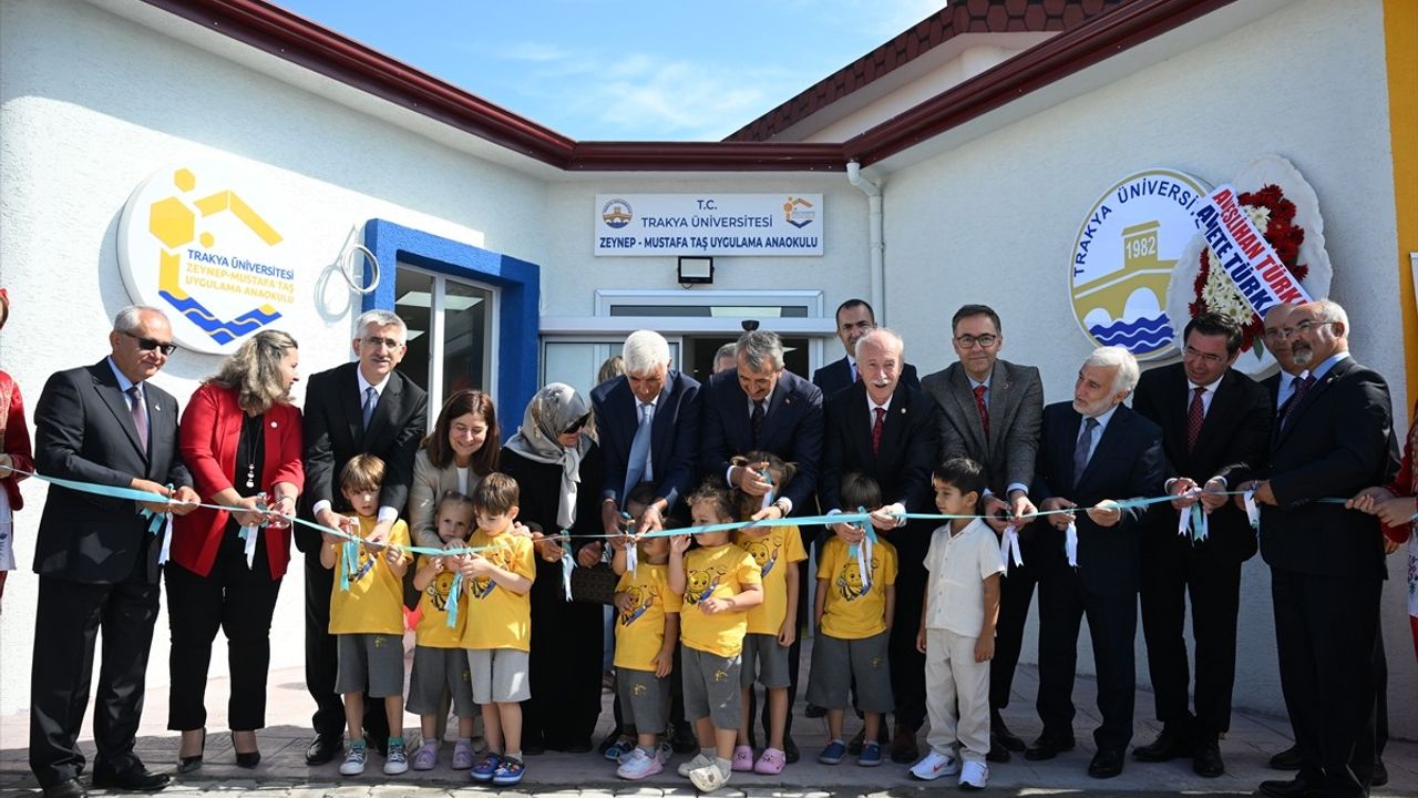 Trakya Üniversitesi Zeynep-Mustafa Taş Uygulama Anaokulu Törenle Açıldı — 73 Günde Tamamlandı