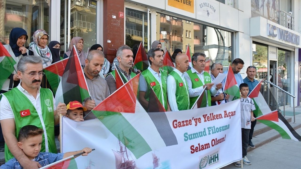 Van ve Hakkari'de Filistin'e Destek ve Küresel Sumud Filosu'na Destek