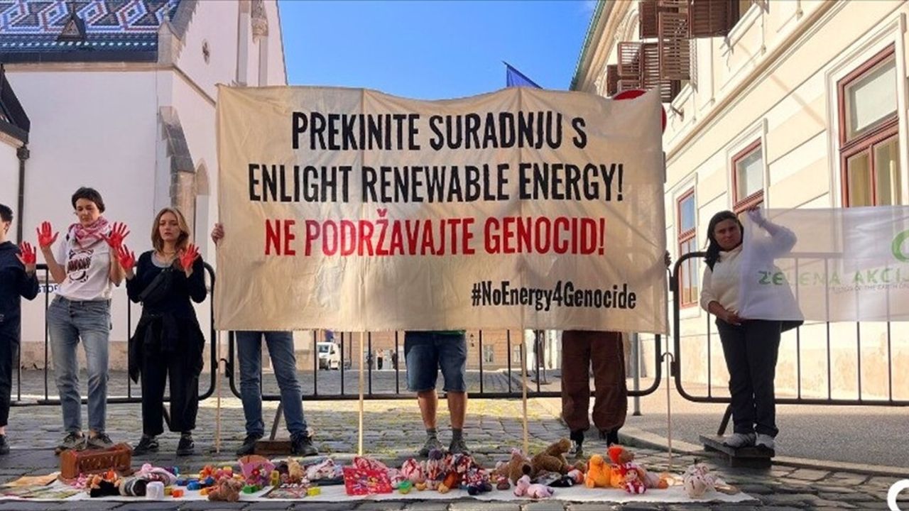 Zagreb'de Yeşil Eylem Protestosu: Enlight Renewable Energy Anlaşması İptal Edilsin