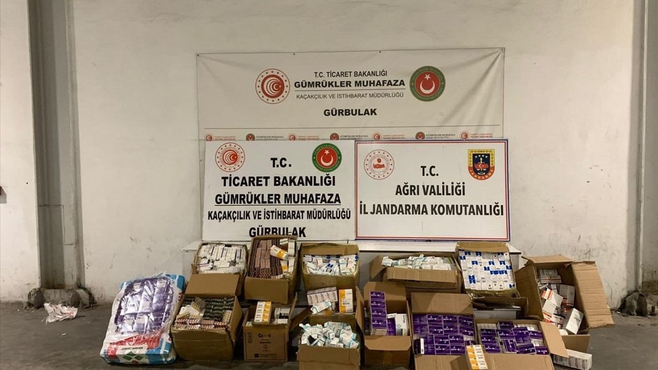Ağrı'da Gürbulak'ta 3 bin 876 Kaçak İlaç Ele Geçirildi