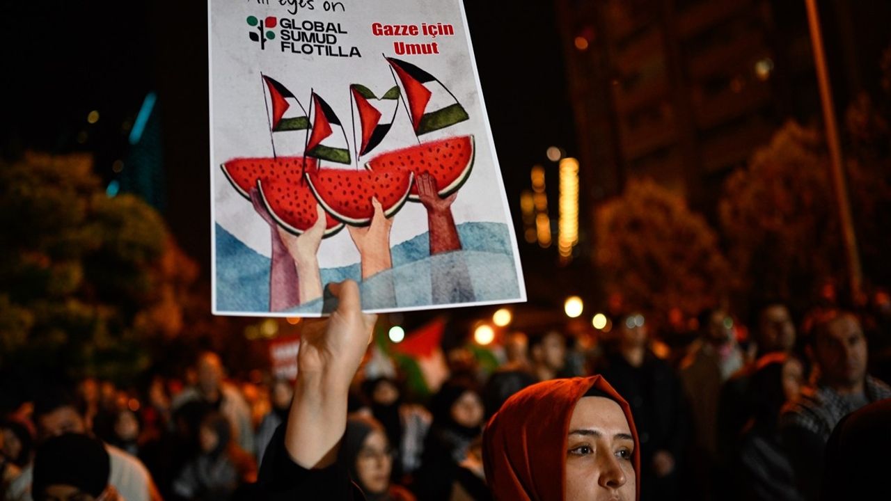 Ankara'da Küresel Sumud Filosu Protestosu: ABD Büyükelçiliği Önünde Tepki