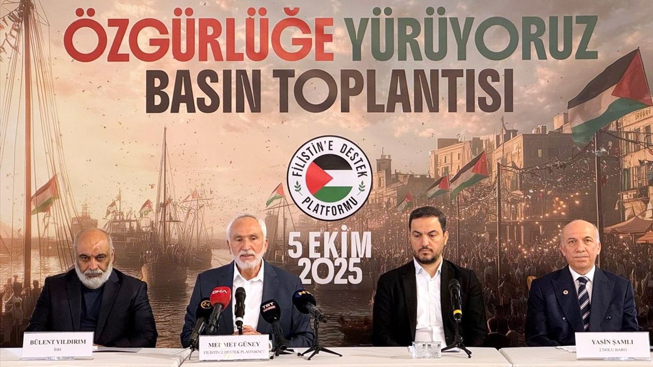 Filistin'e Destek Platformu 5 Ekim'de 'Özgürlüğe Yürüyoruz' ile Gazze İçin Yürüyecek