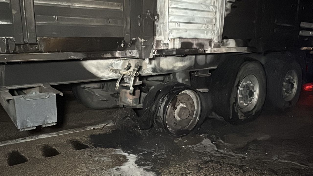 Kastamonu'da Tomruk Yüklü Tırda Yangın Söndürüldü