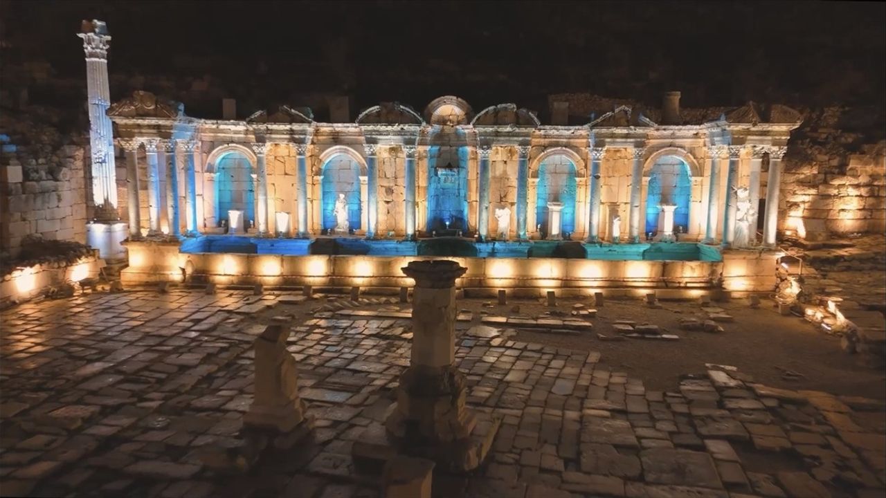 Sagalassos'ta Gece Müzeciliği İçin Işıklandırma Çalışmaları Sürüyor