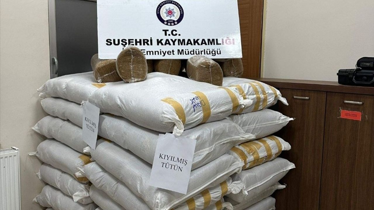 Sivas'ta 900 kilogram kaçak tütün ele geçirildi — 2 şüpheli gözaltında
