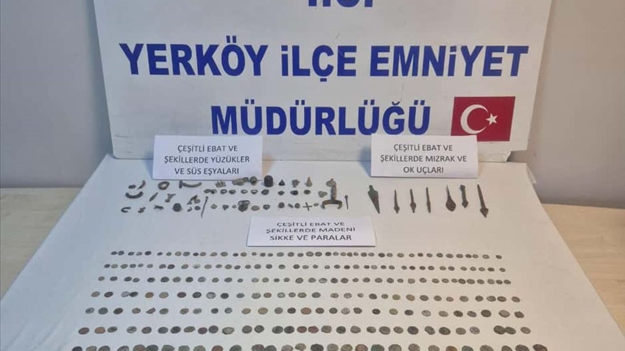 Yozgat Yerköy'de 328 Sikke ve 56 Obje Ele Geçirildi