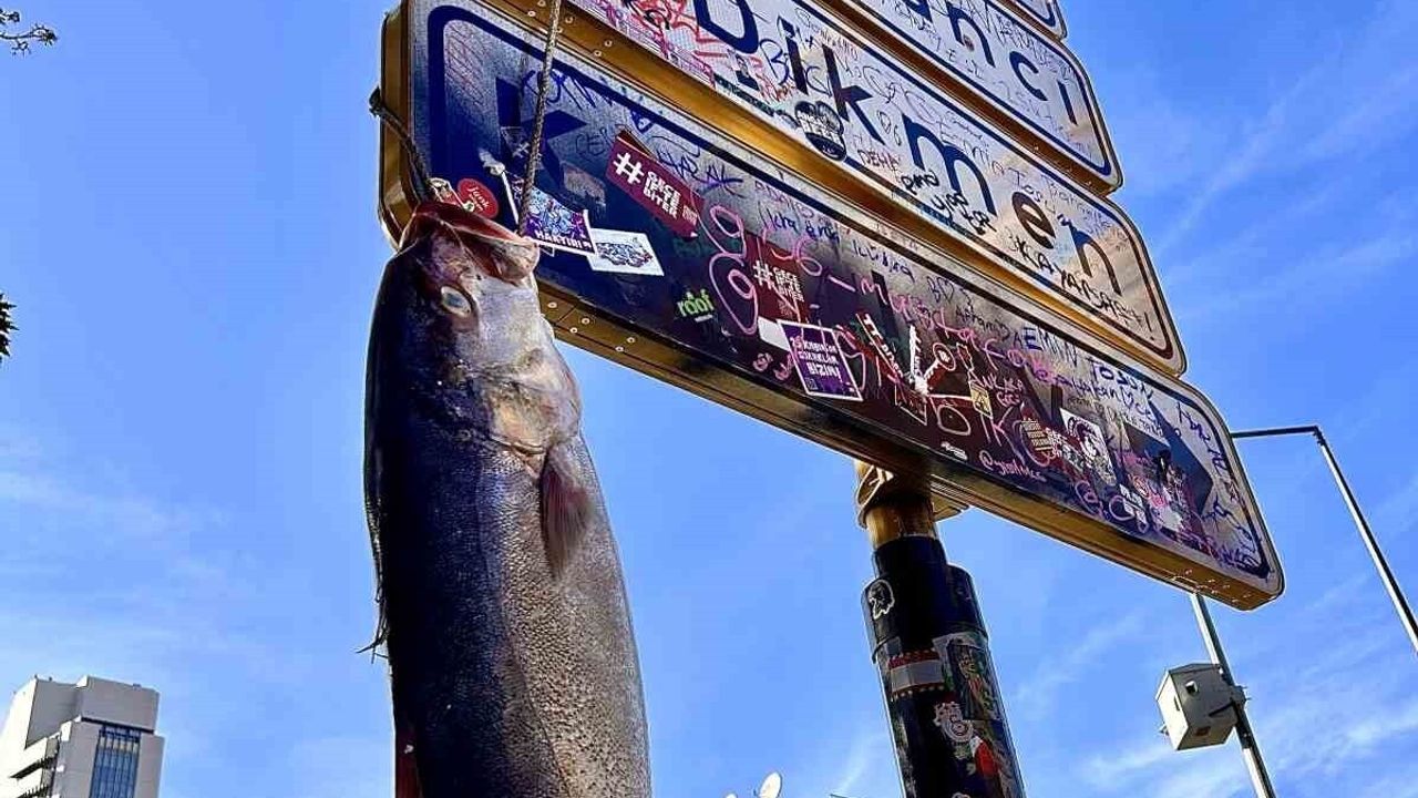 Ankara'da Kızılay Tabelasına 1 metre 30 santimlik Akya Asıldı