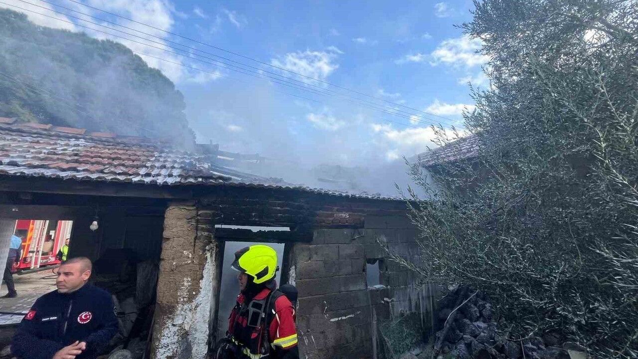 Balıkesir Ayvalık'ta depoda yangın söndürüldü
