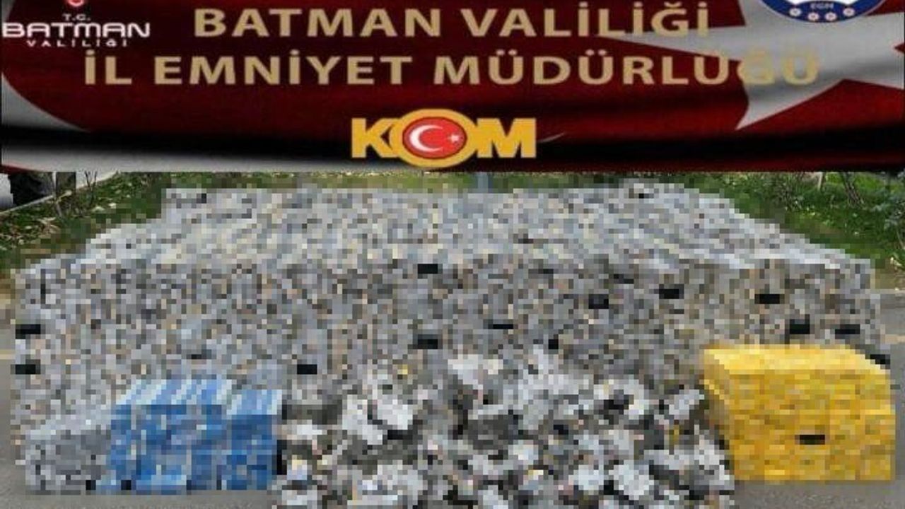 Batman'da Su Tankerinde 44 bin 900 Paket Kaçak Sigara Ele Geçirildi