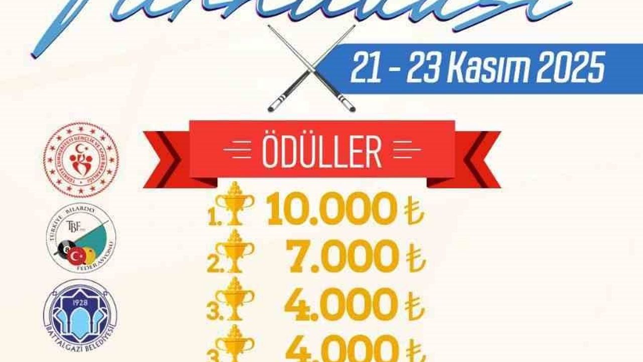 Battalgazi Belediyesi'nden 3. Arslantepe 3 Bant Bilardo Turnuvası: Kayıtlar Başladı