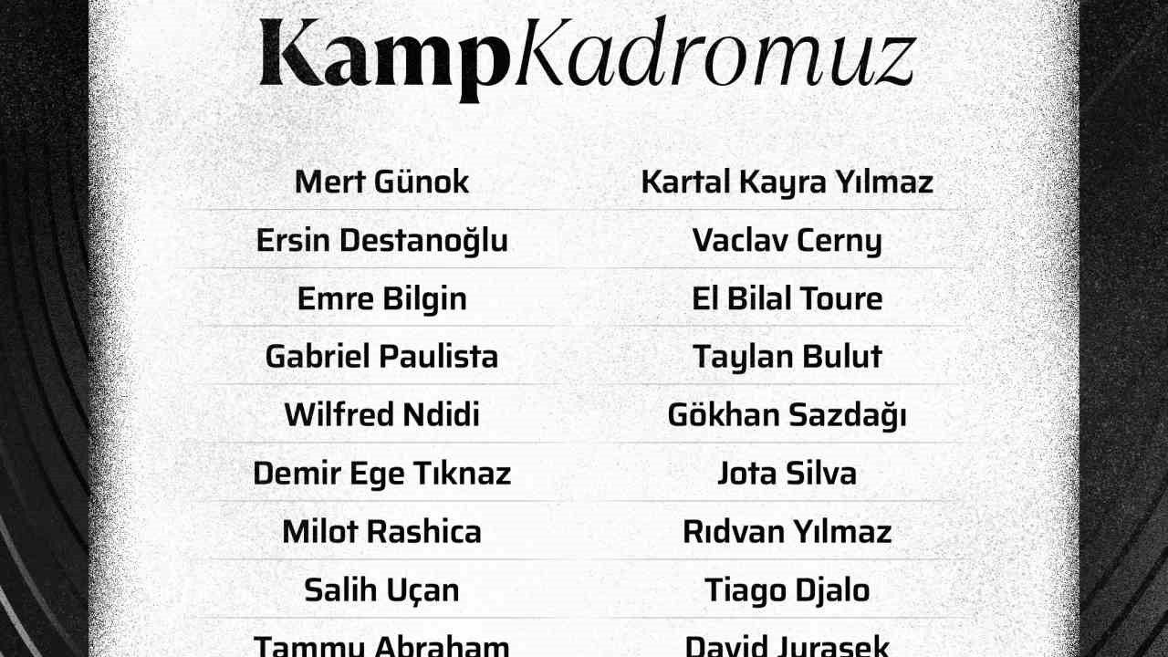 Beşiktaş’ın Antalyaspor Maçı Kamp Kadrosu Açıklandı | 12. Hafta