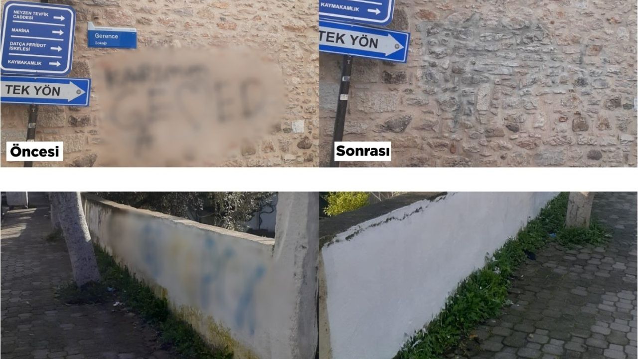 Bodrum Belediyesi 6 Ayda 29 Duvar Yazısını Temizledi