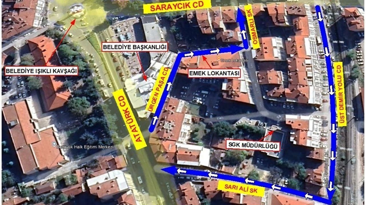 Bozüyük'te Trafikte Yeni Tek Yön Düzenlemesi