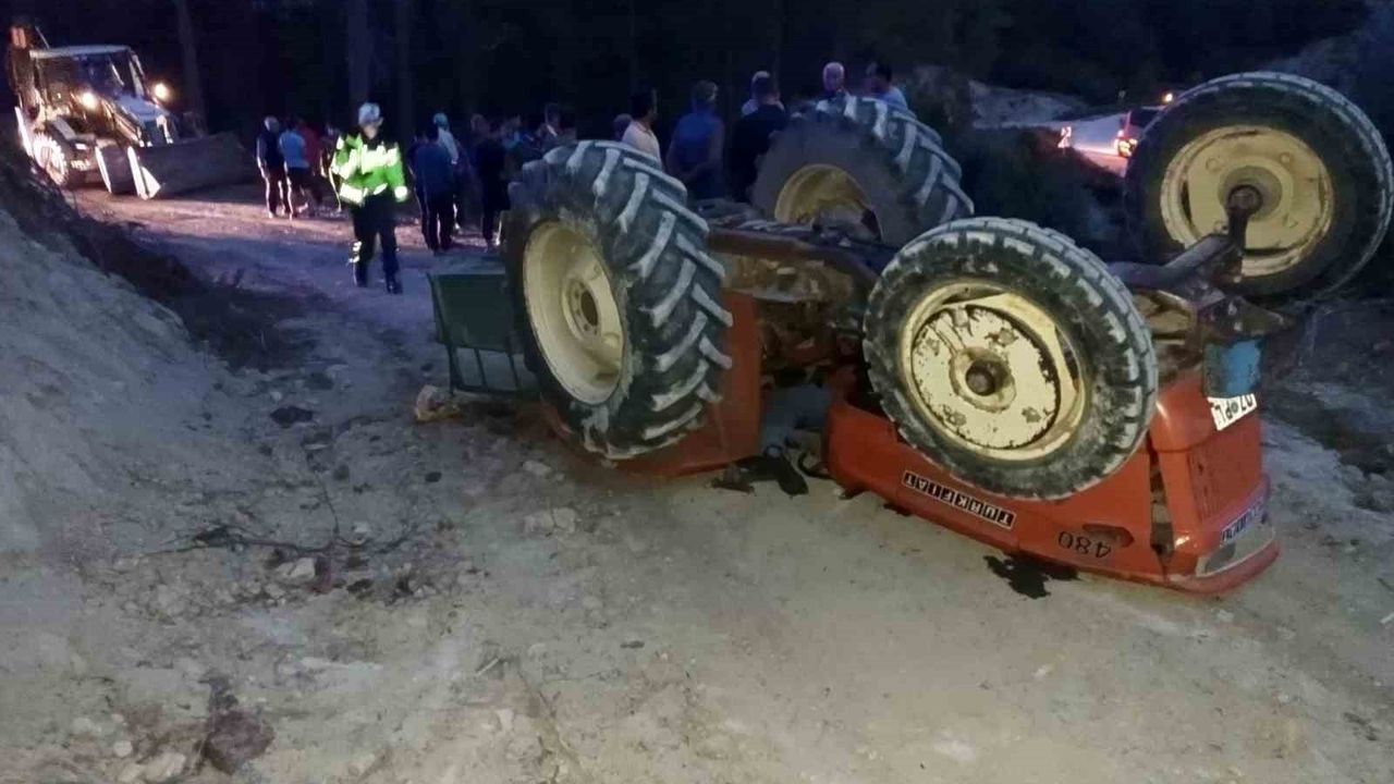 Bucak'ta traktör devrildi: 1 ölü, 1 yaralı