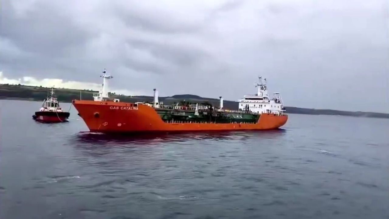 Çanakkale Boğazı'nda LPG Tankeri 'Gas Catalina' Makine Arızası Yaptı