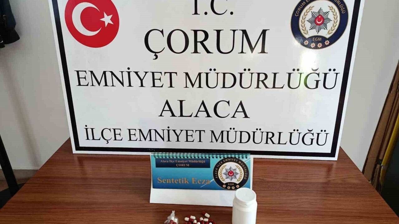 Çorum Alaca'da Durdurulan Araçta 29 Sentetik Ecza Hapı Ele Geçirildi