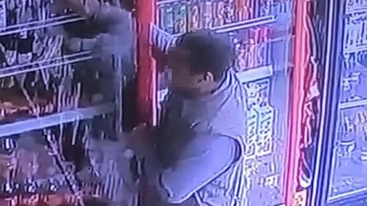 Diyarbakır'da İçecek Çalan Şahıs Güvenlik Kamerasına Yansıdı