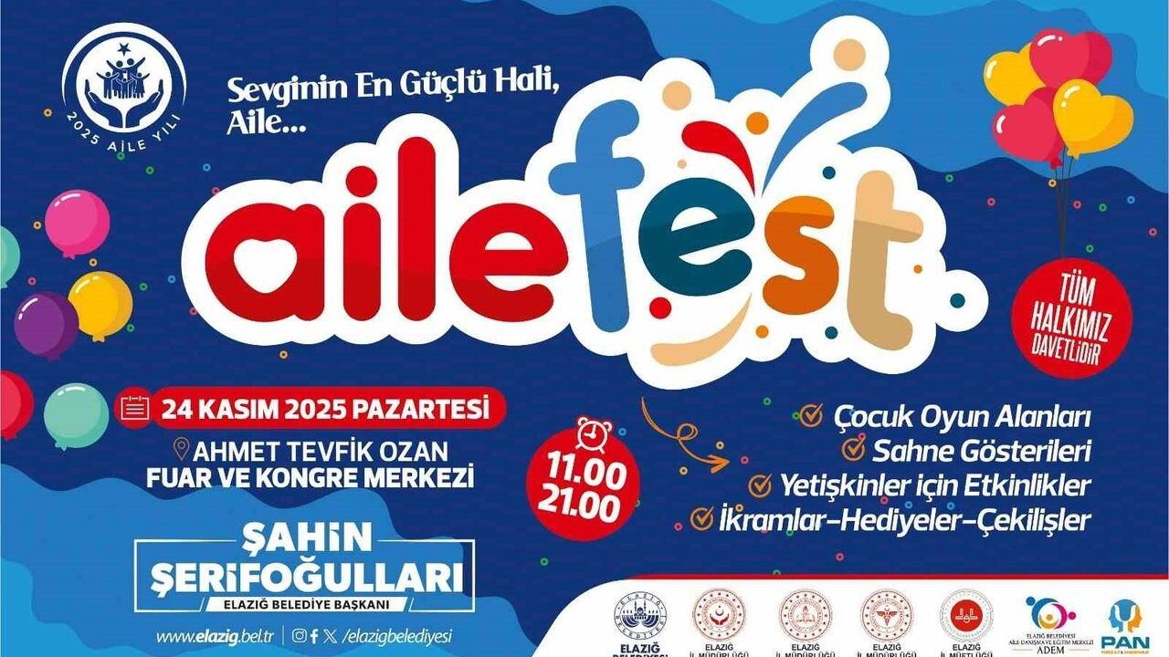 Elazığ'da Aile Festivali 24 Kasım'da — AileFest Ahmet Tevfik Ozan'da