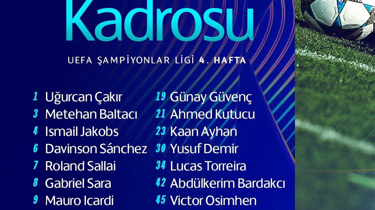 Galatasaray'ın Ajax Kadrosu Açıklandı — Şampiyonlar Ligi 4. Hafta