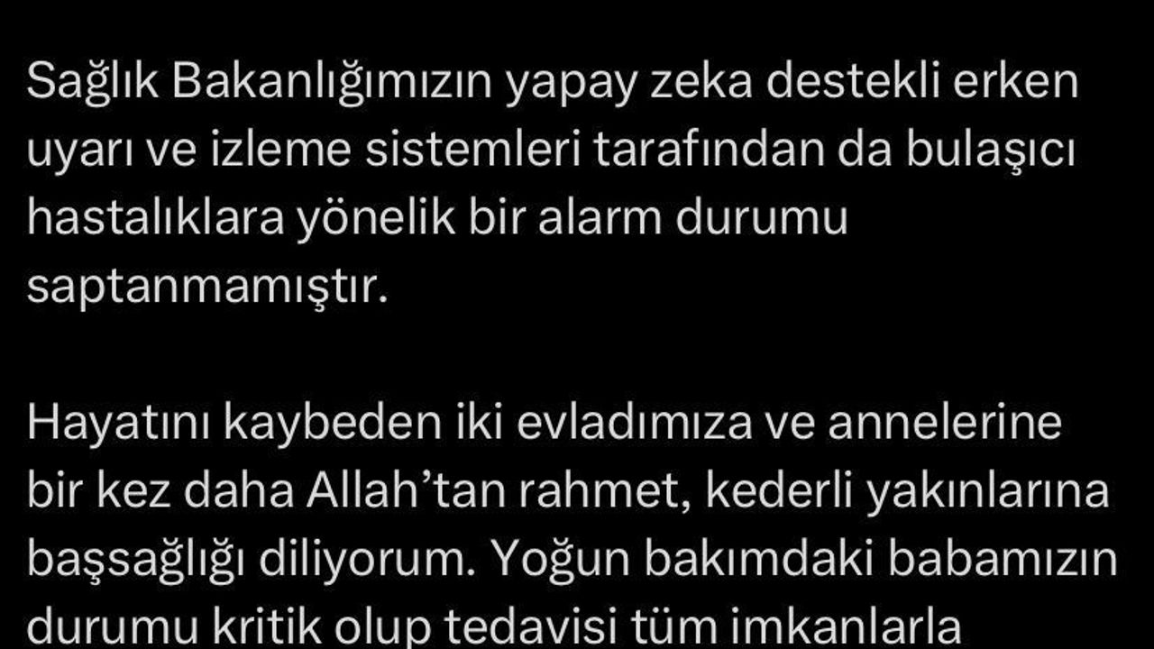 Güner: Fatih vakası sonrası İstanbul'da gıda zehirlenmelerinde artış yok
