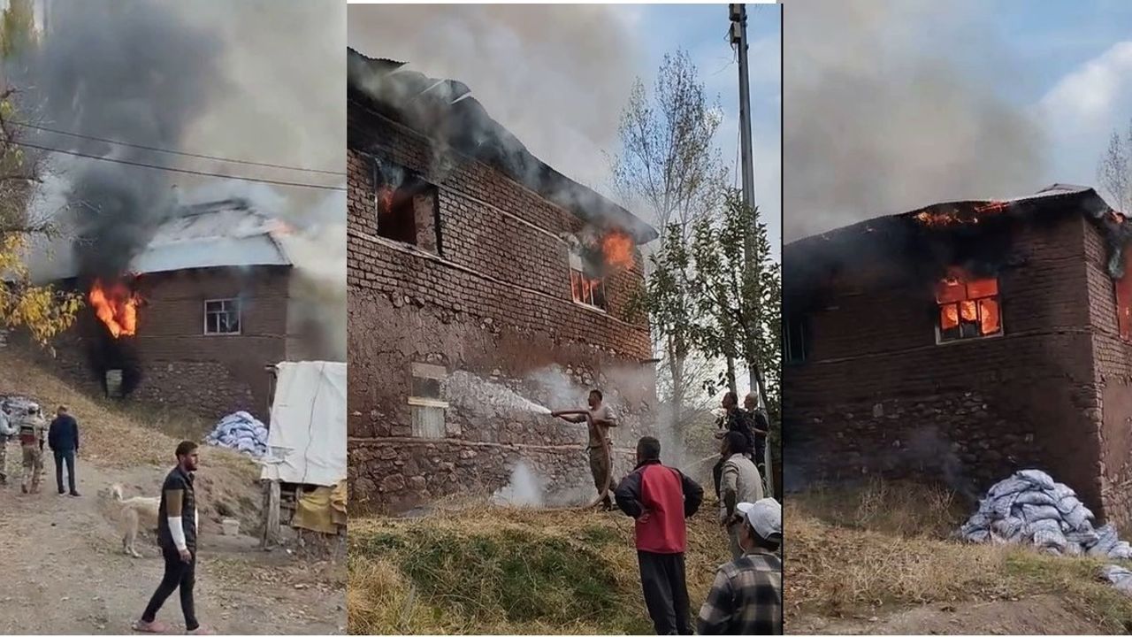 Hakkari'de 2 Katlı Toprak Evde Yangın: İtfaiye Müdahale Etti