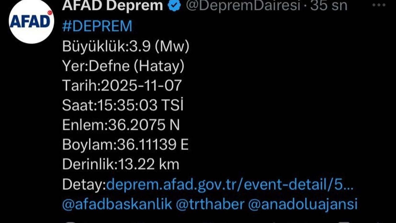 Hatay'da 3.9 Büyüklüğünde Deprem: Defne'de Sokaklara Taşınan Vatandaşlar