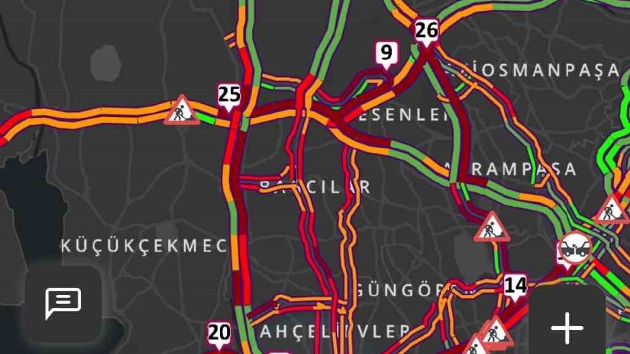 İstanbul'da Trafik Yoğunluğu Akşam Saatlerinde %89'a Ulaştı