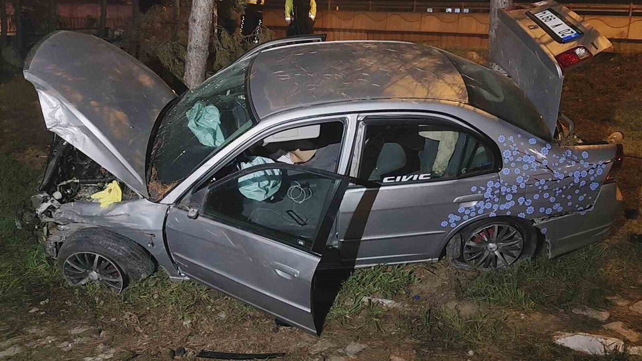 Karabük'te Kontrolden Çıkan Otomobil Duvara, Direğe ve Ağaca Çarptı: 1 Yaralı