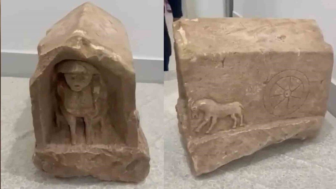 Kırıkkale'de Roma Dönemine Ait 5 Milyon Liralık Mezar Steli Ele Geçirildi