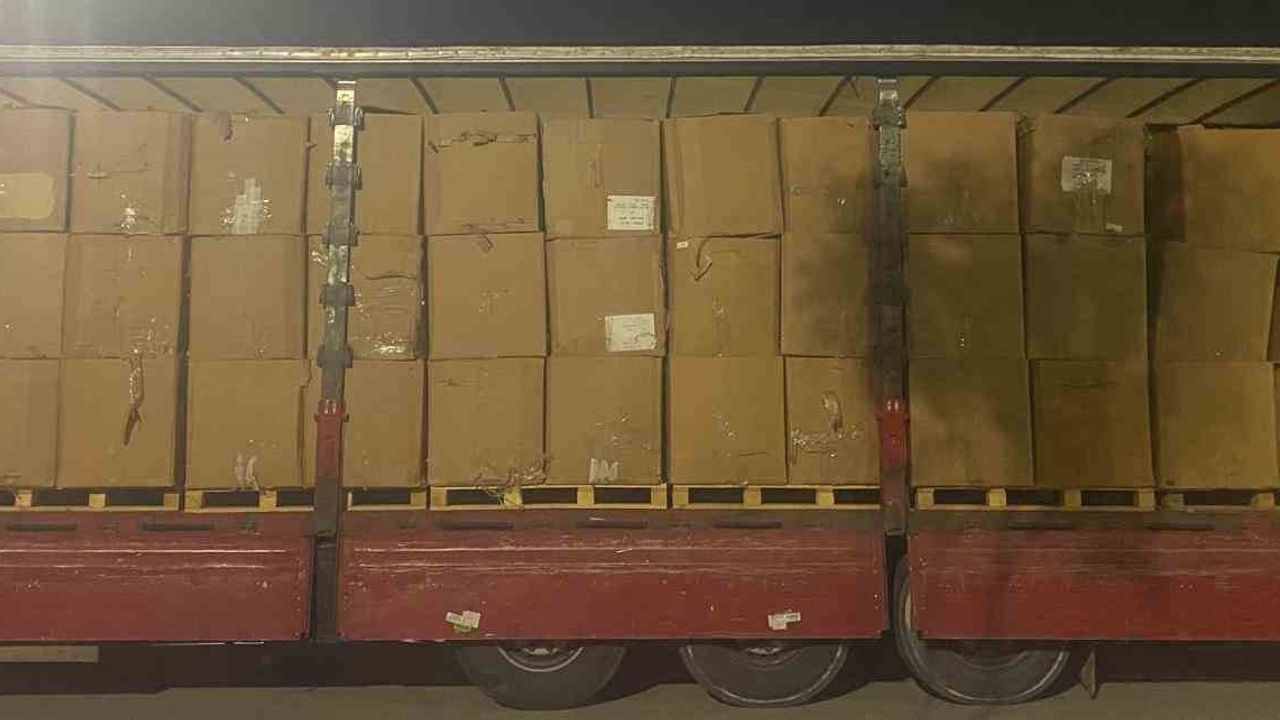 Kocaeli'de Sahte Belgeli Tırda 19 Ton 440 Kilogram Kaçak Tütün Ele Geçirildi