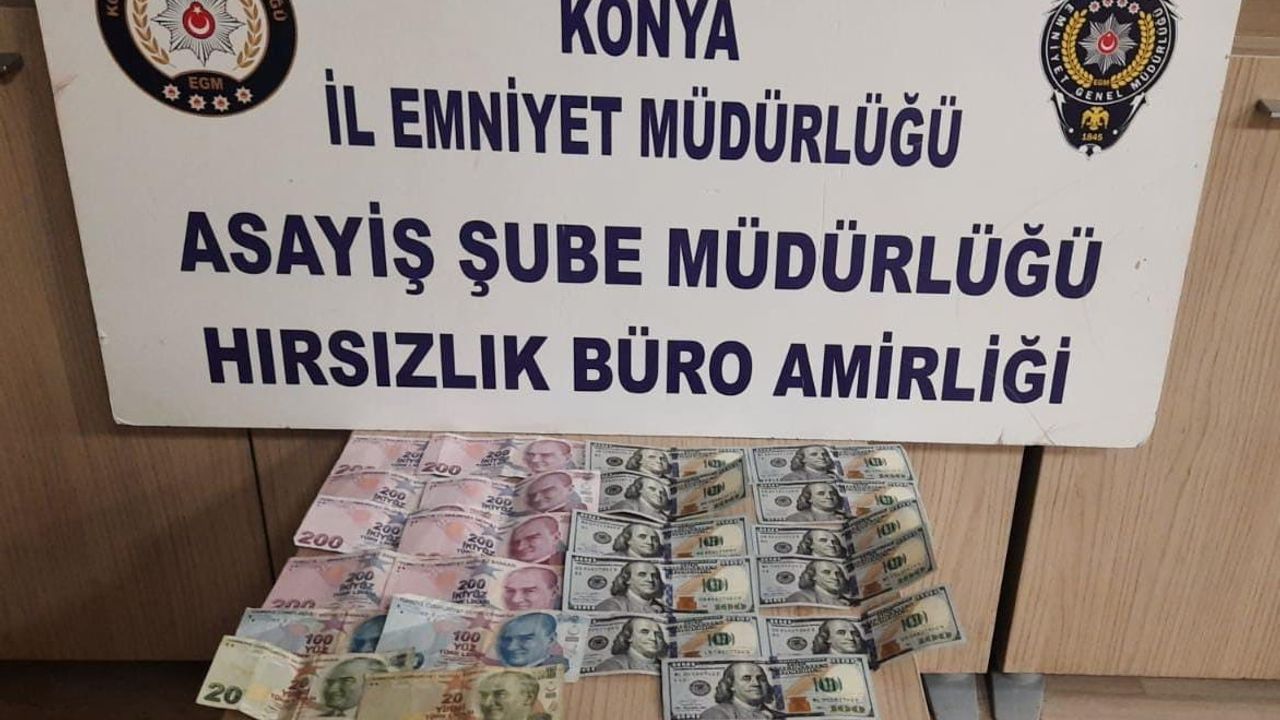 Konya'da 50 Bin Lira Çalan Şüpheli Kameraya El Salladı, Polis Yakaladı