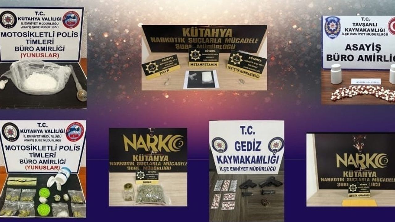 Kütahya Polisi 49 Operasyonla Uyuşturucuya Darbe: 83 Gözaltı, 17 Tutuklama