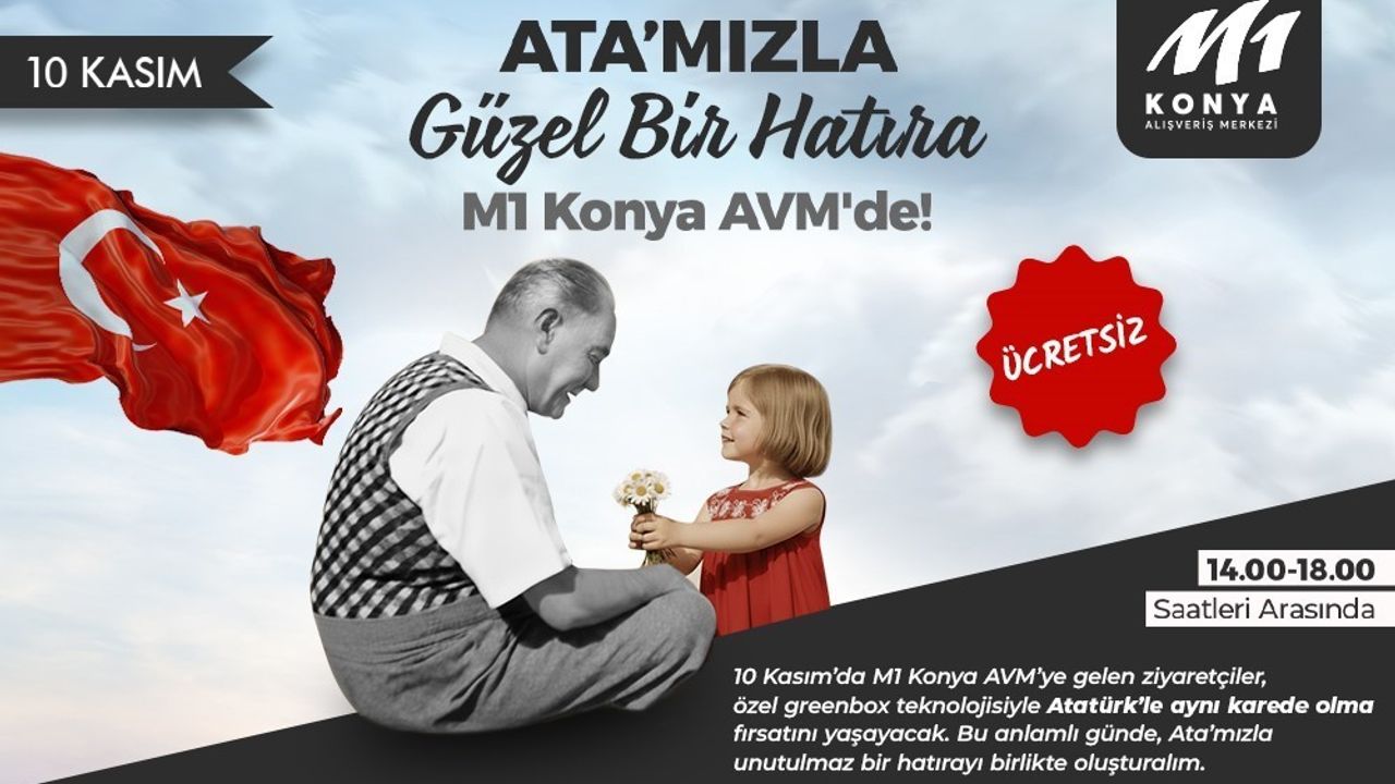 M1 Konya AVM'de 10 Kasım: Greenbox ile Dijital Hatıra