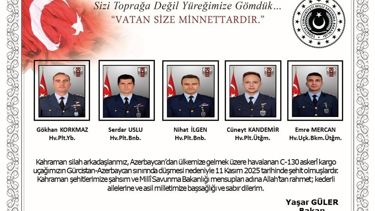MSB: C-130 Kargo Uçağı Düştü — Gürcistan-Azerbaycan Sınırında 20 Şehit