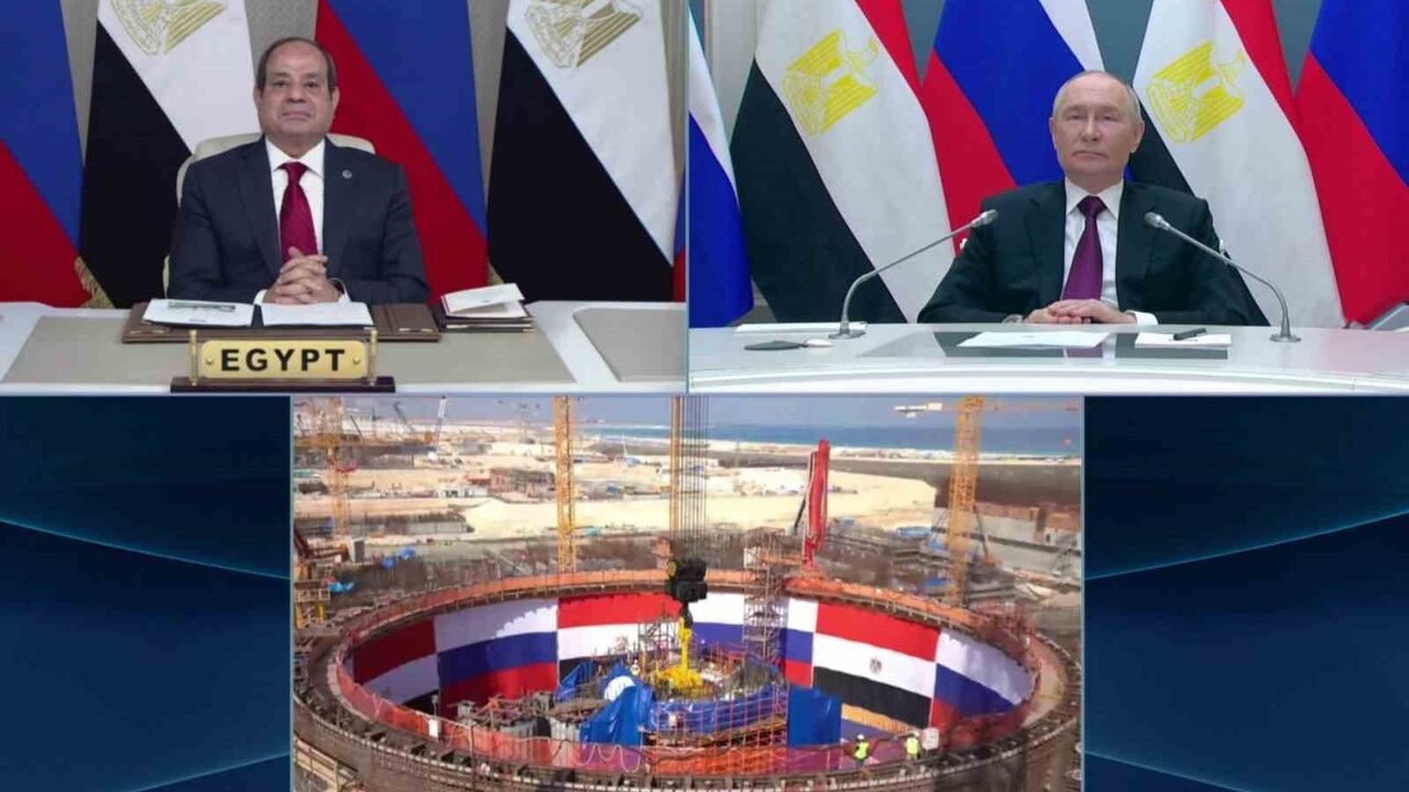 Putin ve es-Sisi, El-Dabaa Nükleer Santrali'nin reaktör kabı kurulum törenine katıldı