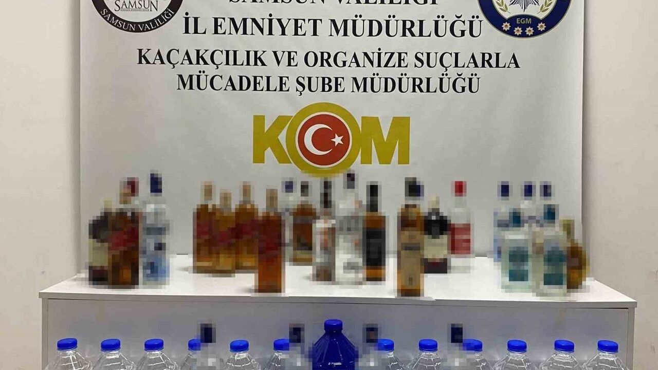 Samsun’da Sahte İçki Operasyonu: 28,1 Litre Sahte, 35 Litre Etil Alkol Ele Geçirildi