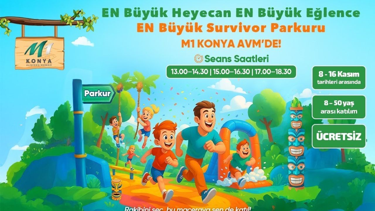 Survivor Heyecanı M1 Konya AVM'de: En Büyük Parkur 8-16 Kasım