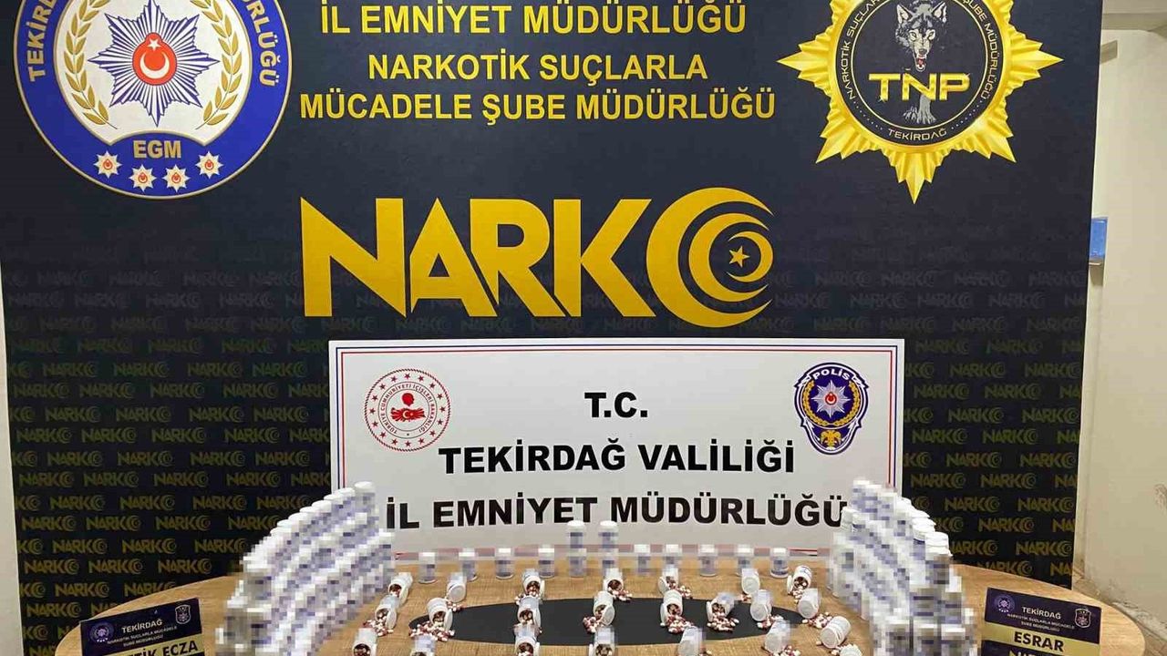 Tekirdağ'da Narkotik Operasyonu: Çöp Torbasında 1 kilogram 87 gram ve 17 bin 638 Hap
