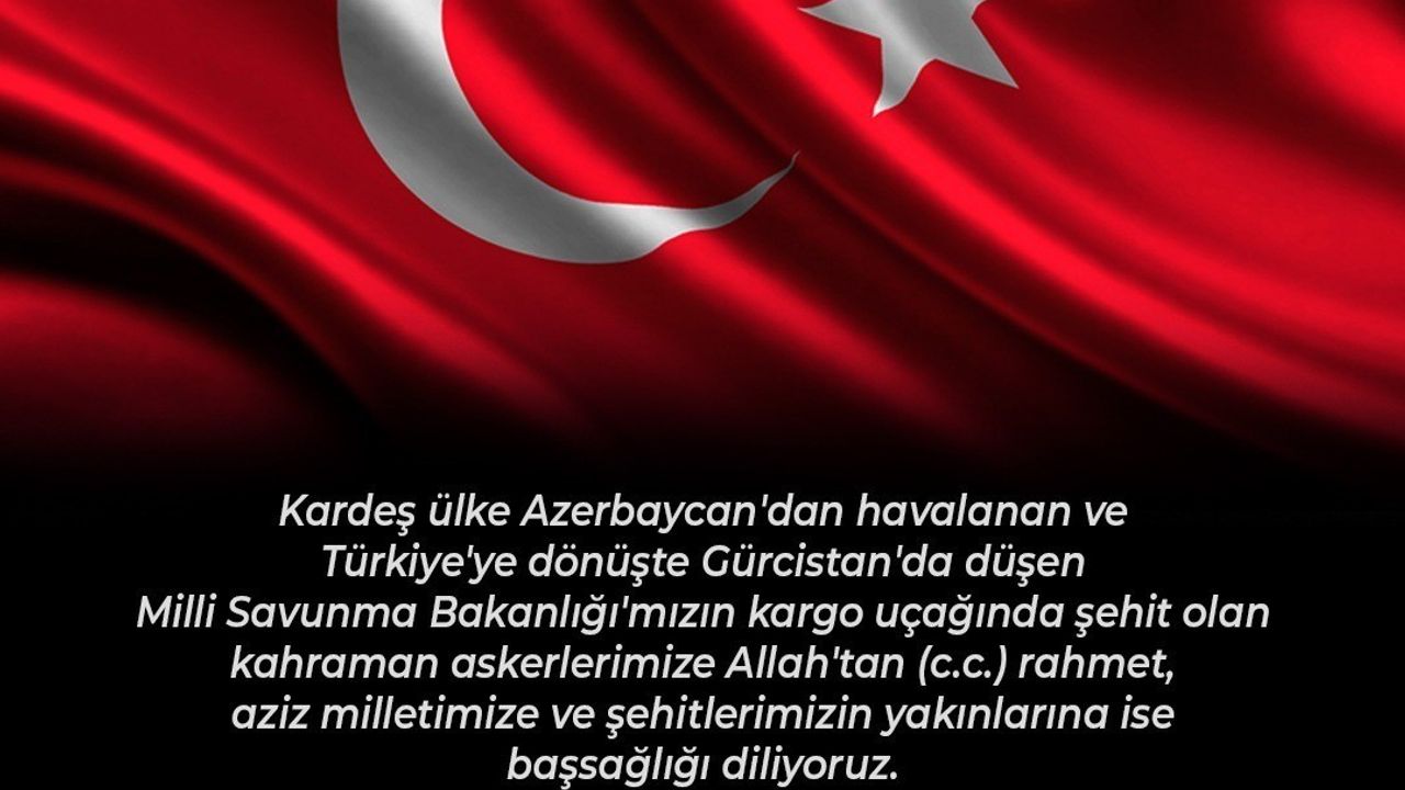 Uğur Erdoğan'dan C-130 kazasında şehit 20 asker için taziye mesajı