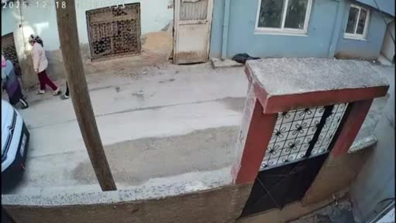 Adana'da kargocu paketi aracından inmeden bahçeye fırlattı